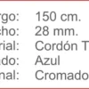 CORDON trenzado 28 Azul Terminal Cromado - Imagen 2