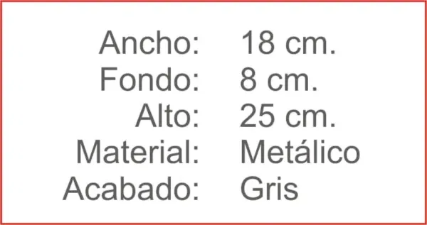 CAJETIN porta LLAVES 40 Gris - Imagen 2