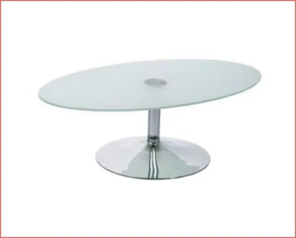 MESA Baja Centro Pop Cromado Cristal oval