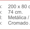 MESA Rectangular Melamina Cromado Blanco 200 - Imagen 2
