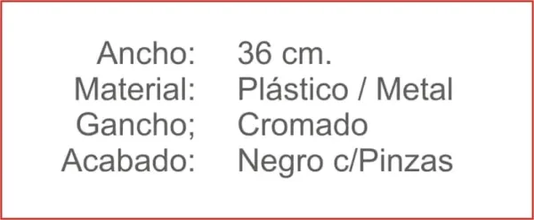 PERCHA Plastico Pinzas - Imagen 2