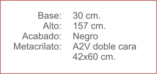 Poste INDICADOR A2 Vertical Negro - Imagen 2