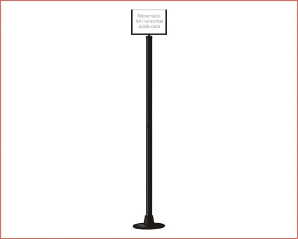 Poste INDICADOR A4 Horizontal Negro