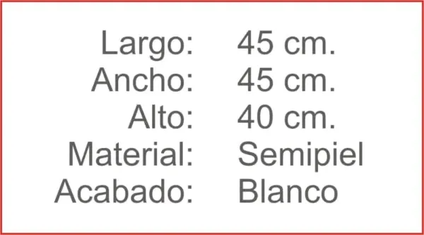 PUF semipiel Blanco - Imagen 2