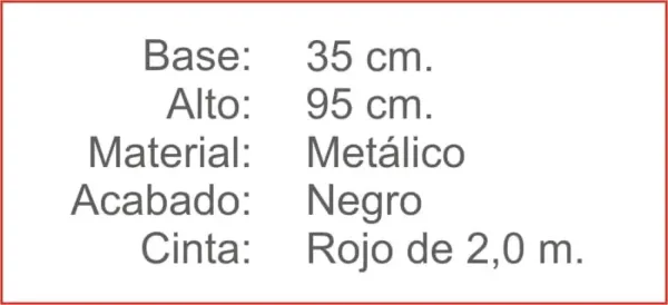 POSTE Separador Catenaria Negro cinta extensible 200 Rojo - Imagen 2