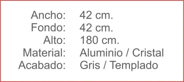 VITRINA Gris Cristal 4 estantes - Imagen 2